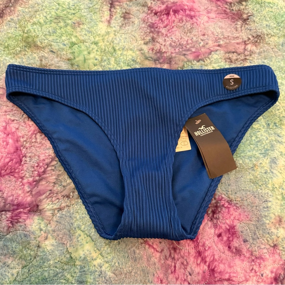 NWT Hollister Blue Ribbed Bikini Bottom